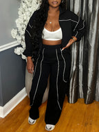 Stripe Jacket Pants Set