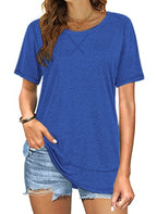 Short Sleeve Crewneck Side Split Top