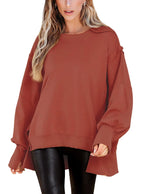 Crew Neck Long Sleeve Pullover Top