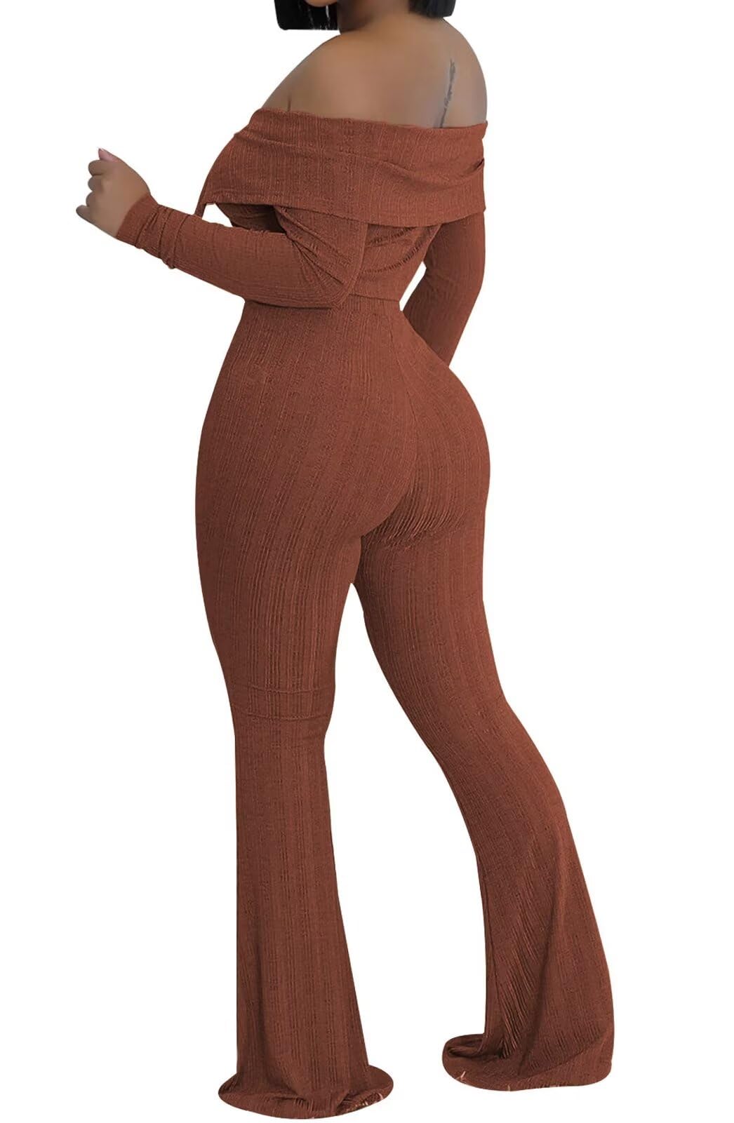 Two Piece Off Shoulder Top Flare Pants