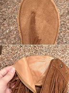 Bohemian Studs Tassel Thong Sandals
