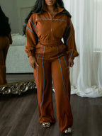 Stripe Jacket Pants Set