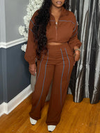 Stripe Jacket Pants Set