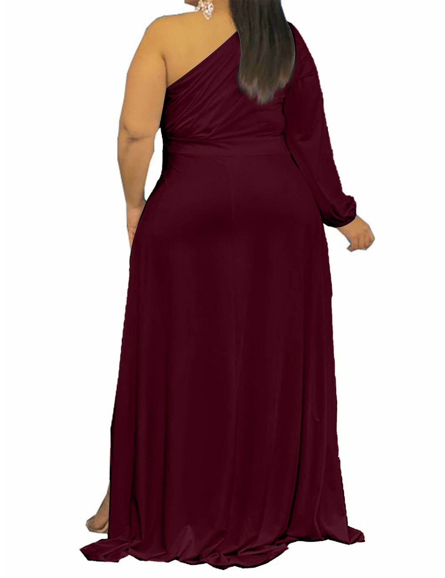 Plus Size One Shoulder Irregular Hem Dress