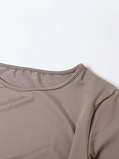 Solid Color Asymmetrical Tie-Waist Maxi Dress