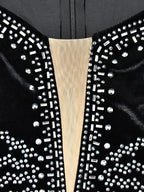Rhinestone Velvet Mesh Maxi Dress
