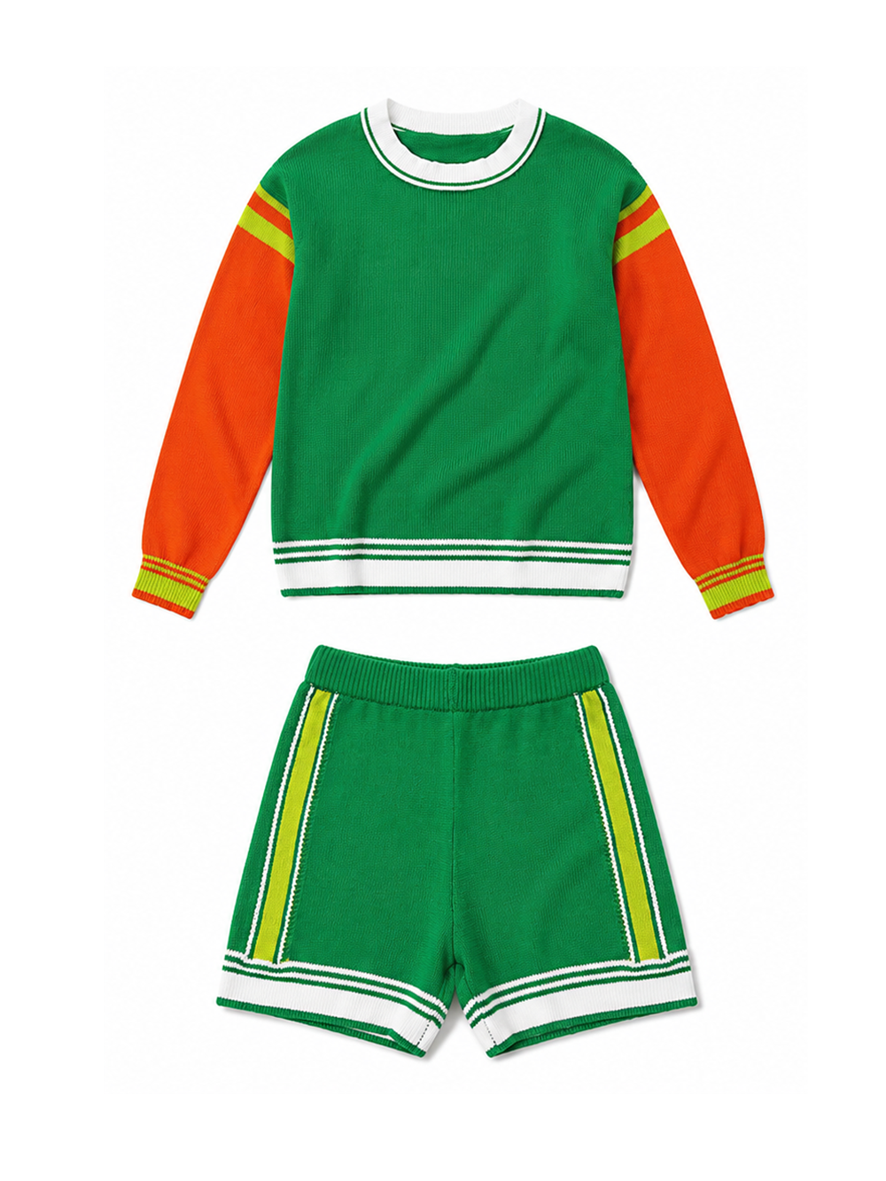 Colorblock Sweatshirt Shorts Set