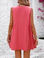 V Neck Sleeveless Loose Mini Dress