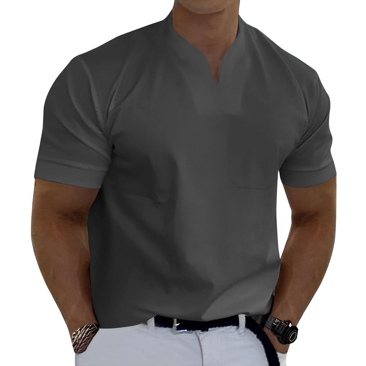 Mens Short Sleeve V Neck Shirts