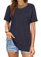 Short Sleeve Crewneck Side Split Top