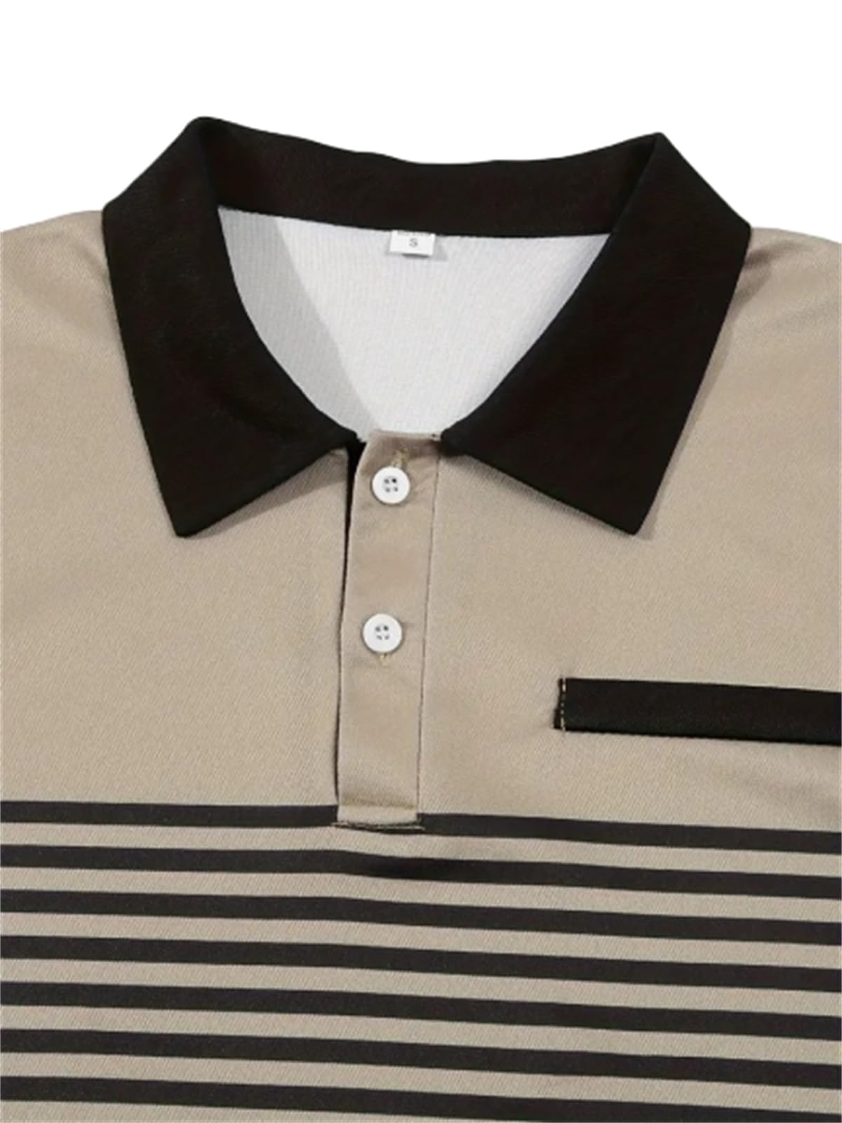 Mens Color Block Striped Polo Shirts