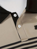 Mens Color Block Striped Polo Shirts