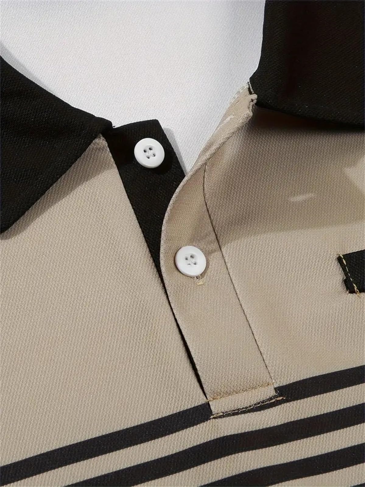 Mens Color Block Striped Polo Shirts
