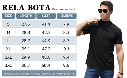 Mens Short Sleeve Turtleneck Tops