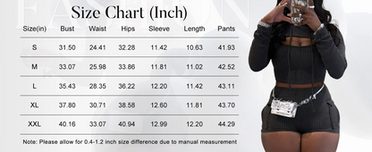 Three Piece Ribbed Hoodies Shorts Set