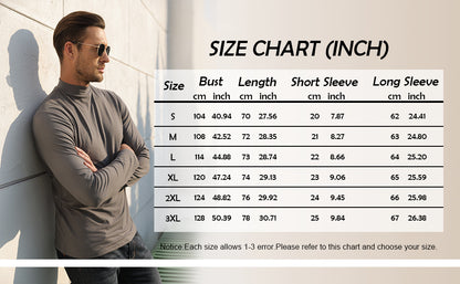 Mens Long Sleeve Turtleneck Tops