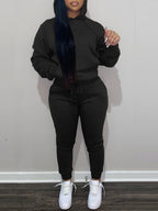 Conjunto de sudadera con capucha y pantalones deportivos con forro polar 