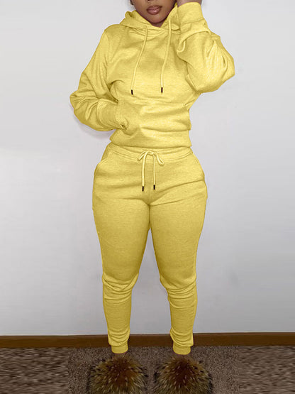 Conjunto de sudadera con capucha y pantalones deportivos con forro polar 