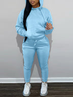 Conjunto de sudadera con capucha y pantalones deportivos con forro polar 