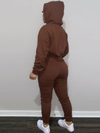 Conjunto de sudadera con capucha y pantalones deportivos con forro polar 