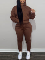 Conjunto de sudadera con capucha y pantalones deportivos con forro polar 