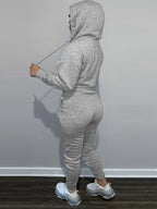 Conjunto de sudadera con capucha y pantalones deportivos con forro polar 