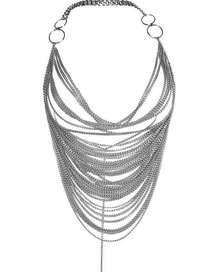 Top corto con cadena metálica y espalda descubierta 