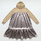 Plus Size Hooded Ruffle Midi Dress