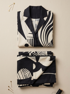 Printed Shirt Wide Leg Pants Set