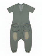 Pockets Bagged Denim Jumpsuit
