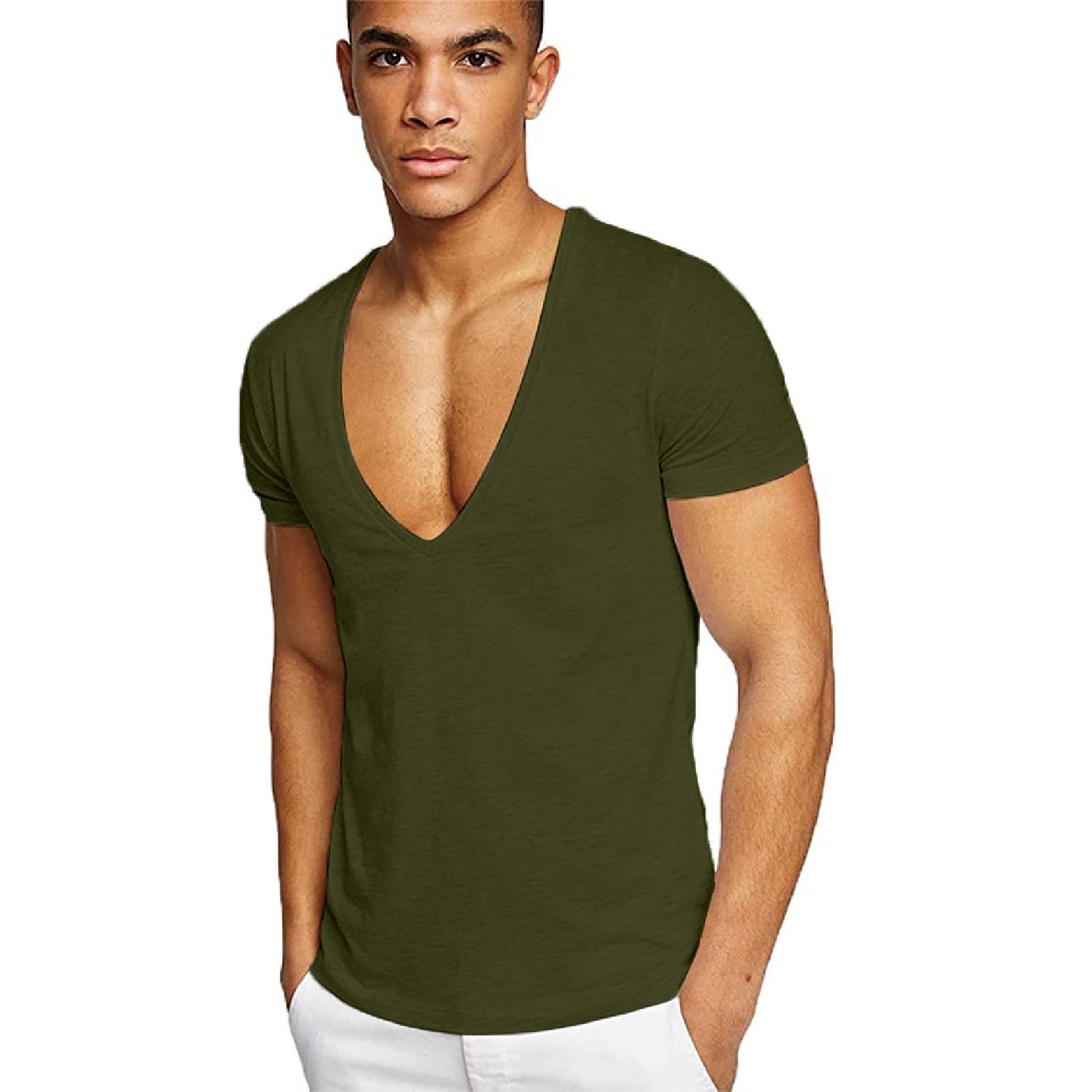 Mens V Neck Short Sleeve Tops