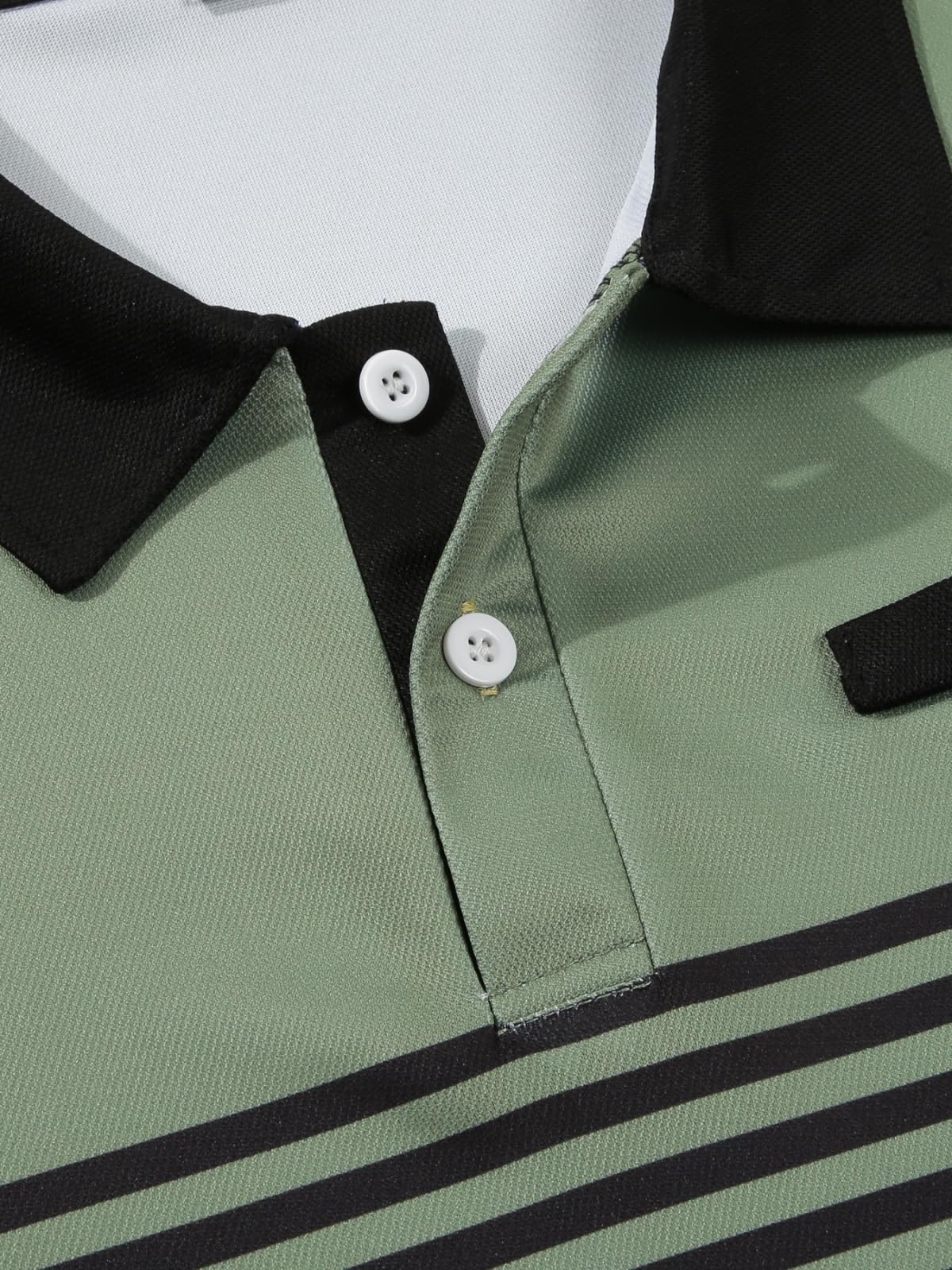 Mens Color Block Striped Polo Shirts
