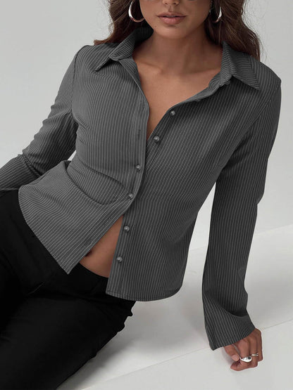 Button Down Long Sleeves Blouses