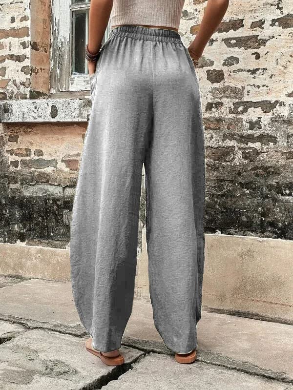 High Waisted Straight Leg Pants with Pockets