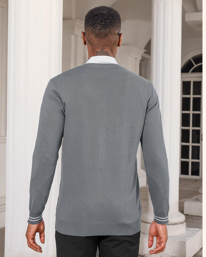 Mens Casual Stand Collar Full-Zip Jacket