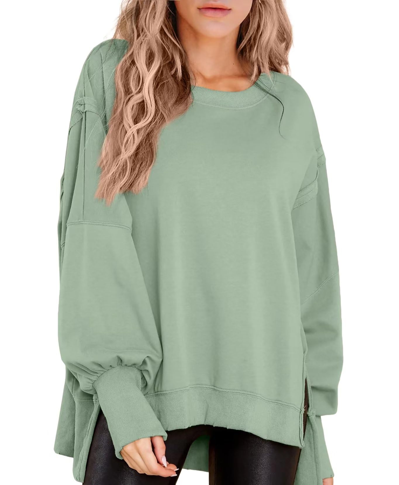 Crew Neck Long Sleeve Pullover Top