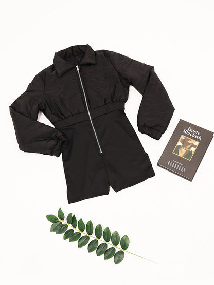 Down Jacket Patchwork Stretchy Jumpsuit