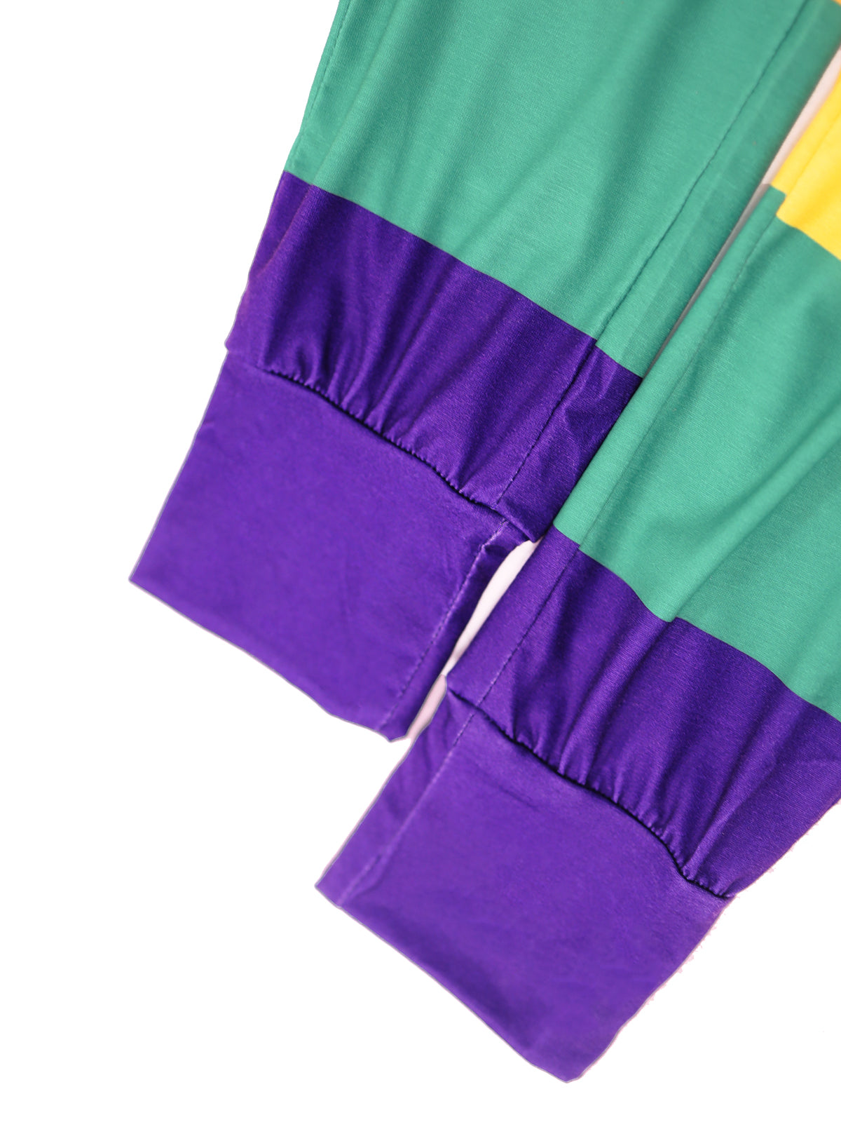 Two-Piece Striped Short Sleeve Top Pants Set