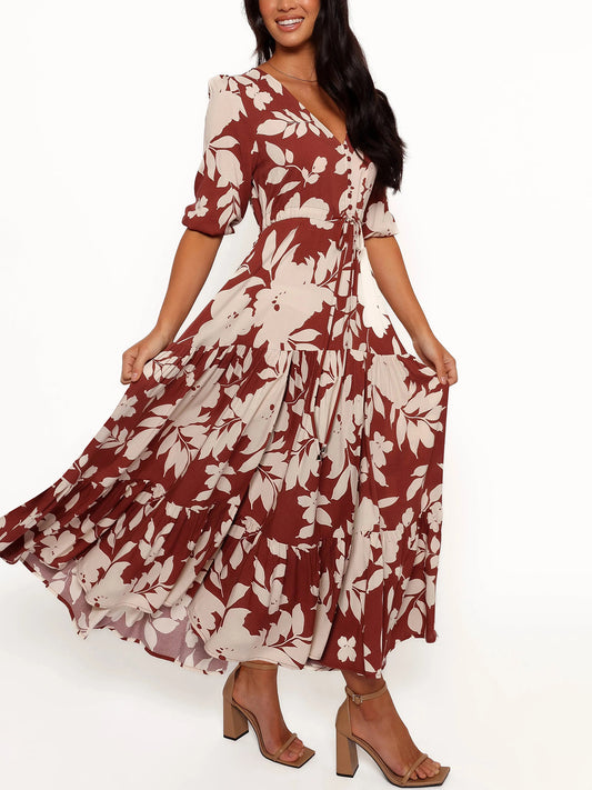 Floral Print A Line Flowy Dresses