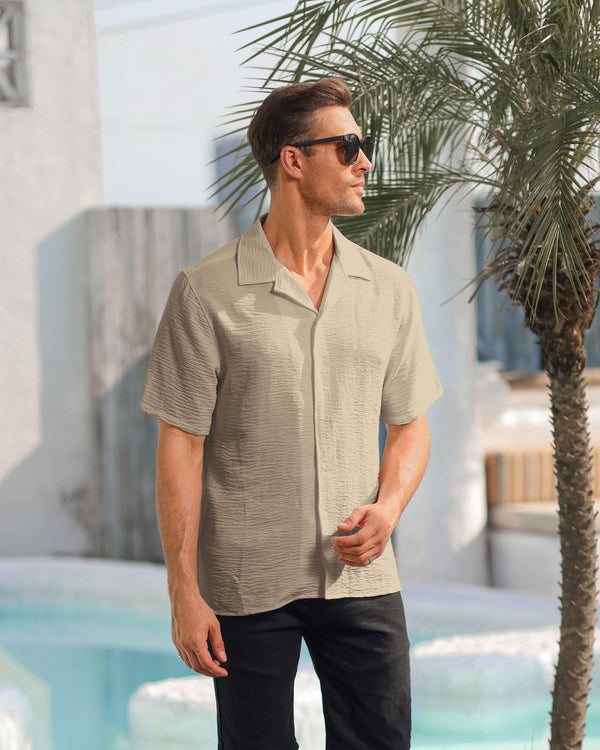 Men's Button Solid Color Down Shirts Top