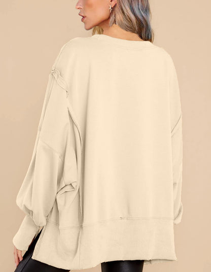 Crew Neck Long Sleeve Pullover Top