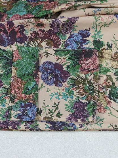 Two Pieces Print Lace-Up Cargo Pants Set