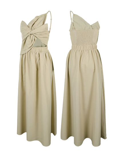 One-Shoulder Ruched Petal Cutout Dress