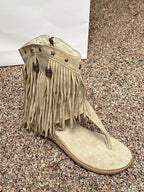Bohemian Studs Tassel Thong Sandals