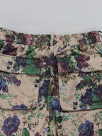 Two Pieces Print Lace-Up Cargo Pants Set