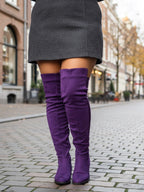 Suede Over-the-Knee Flat Riding Boots