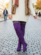 Suede Over-the-Knee Flat Riding Boots