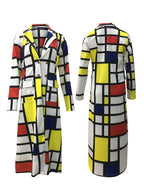 Plus Size Plaid Colorful Print Lapel Blazer Coat