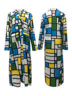 Plus Size Plaid Colorful Print Lapel Blazer Coat