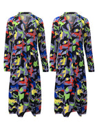 Plus Size Plaid Colorful Print Lapel Blazer Coat